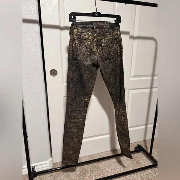 Sinclair Gold and Black Patterned Jeans Size 25 - Picture 2 of 4